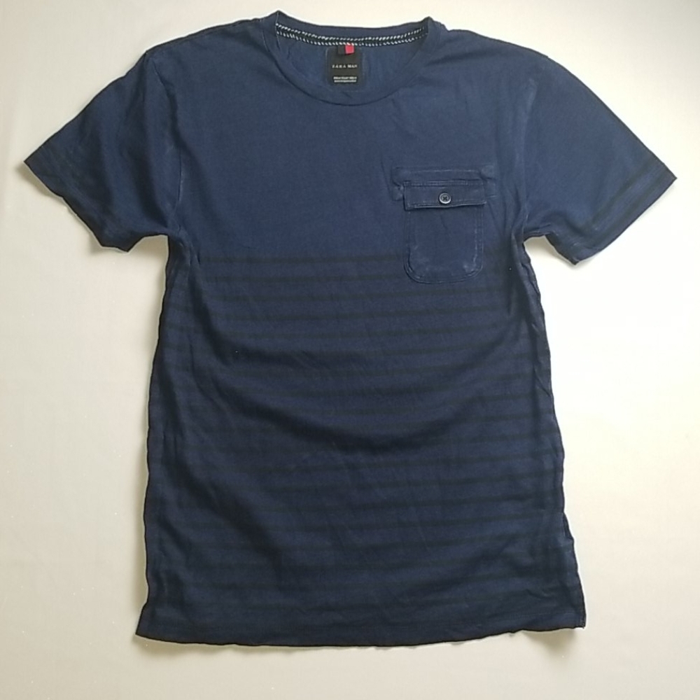 Zara Man Navy Pocket Tee